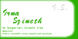 irma szimeth business card